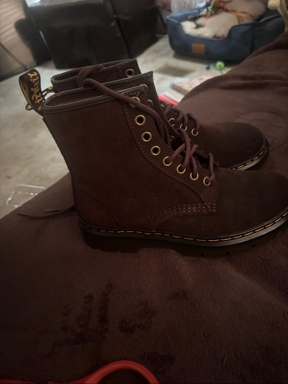 Dr. Martens Brown Suede Lace-Up Ankle Boots